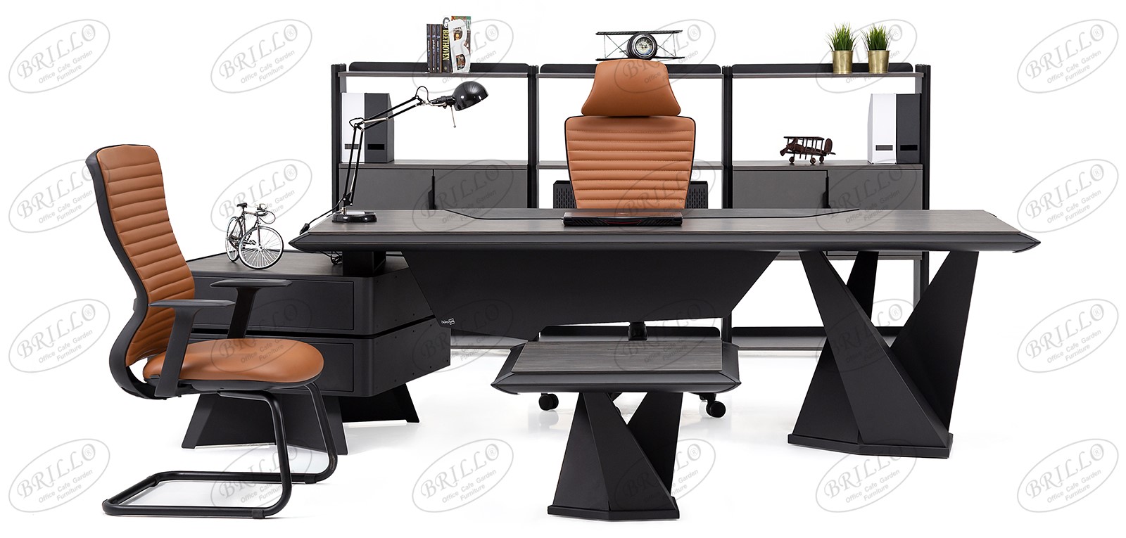 Origami Makam Takımı (Kısa Etajerli) - Ofis mobilyası - Ofis mobilyaları