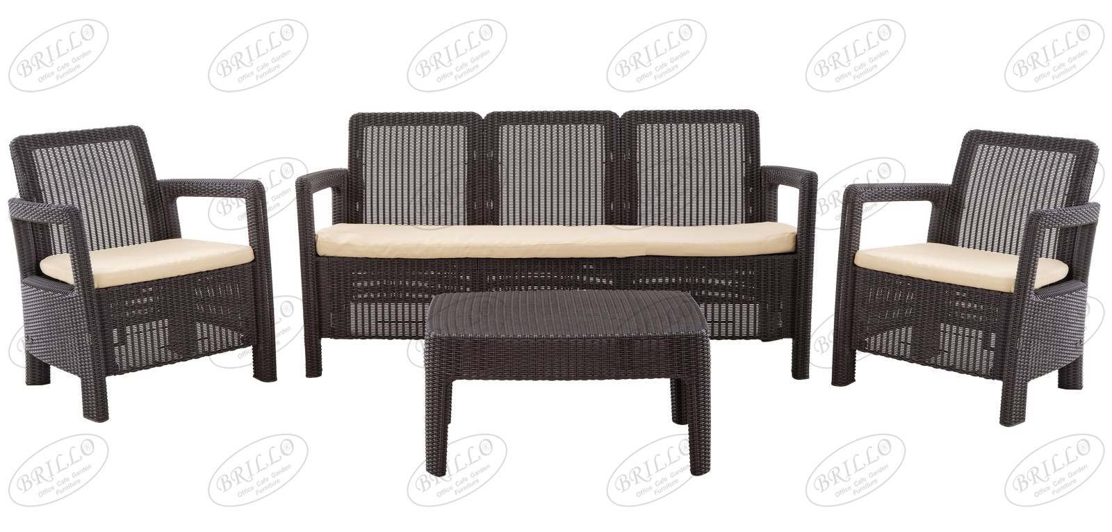 Tarifa Üçlü Rattan Görünümlü Oturma Grubu - Ofis mobilyası - Ofis mobilyaları