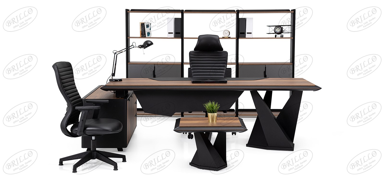 Origami Makam Takımı (Uzun Etajerli) - Ofis mobilyası - Ofis mobilyaları